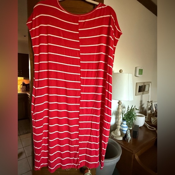 Mts Red striped knit dress EUC XL - Picture 2 of 3